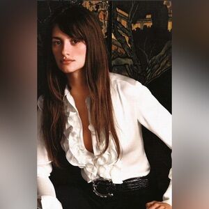 Ralph Lauren poplin ruffle shirt tuxedo shirt